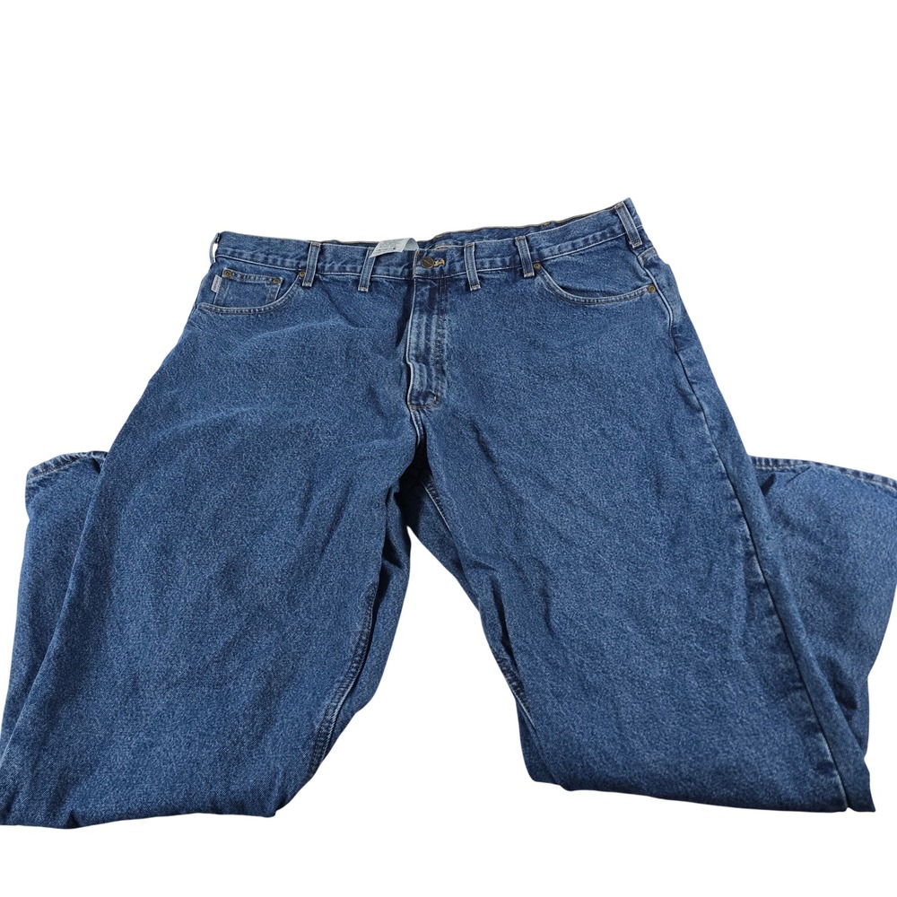 Carhartt B172‎ DST Mens Flannel Lined Relaxed Fit Jeans Blue Denim 46x32